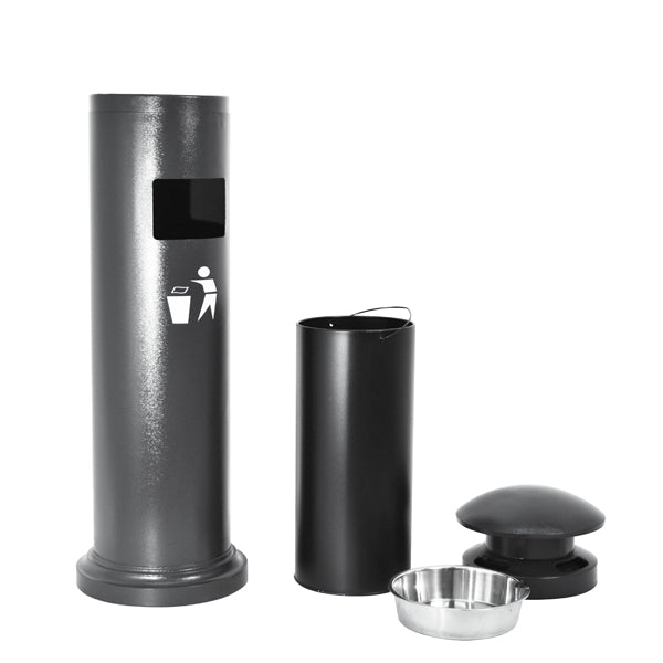 Cestino autoportante con posacenere a colonna e coperchio - Top Eventi Store