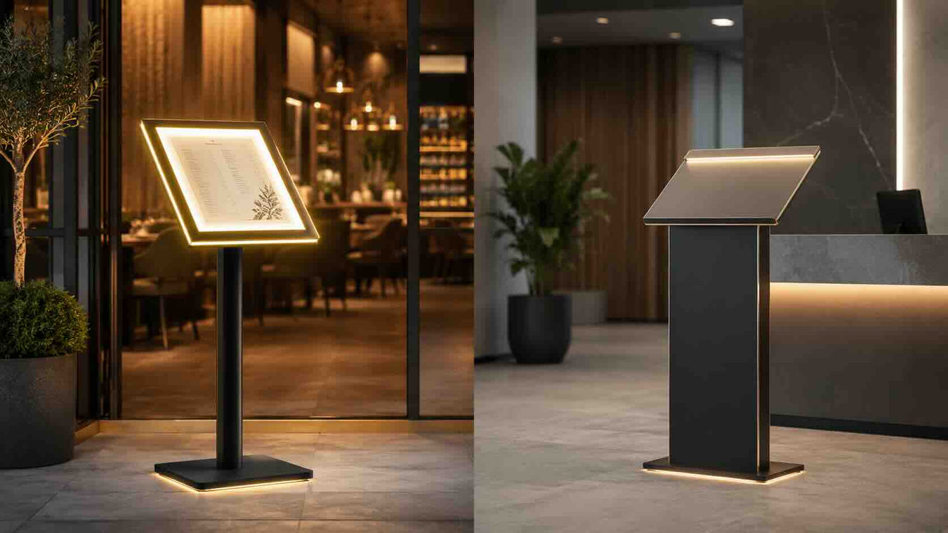 Porta Menu leggio Led personalizzabili per Ristoranti e Aziende