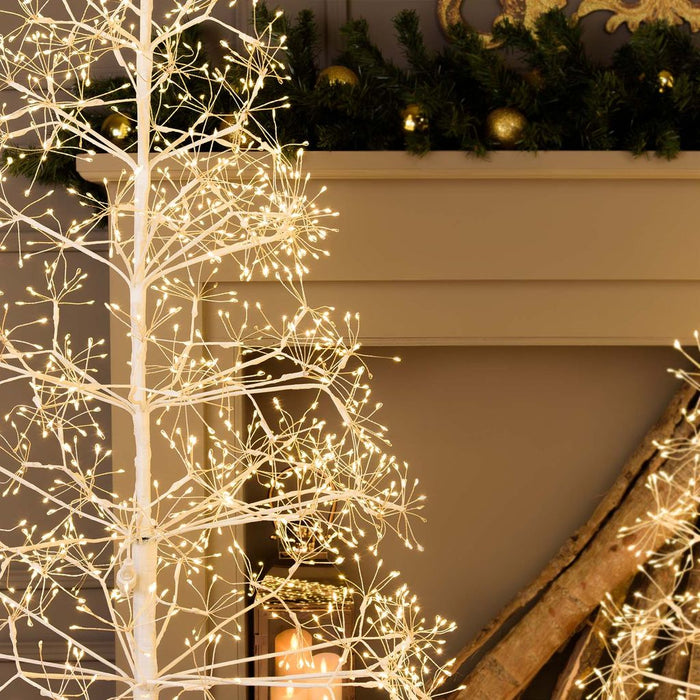 Albero Bianco con microled  bianco caldo, uso interno