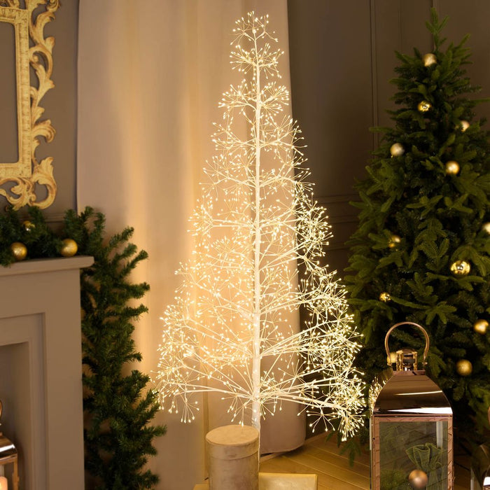 Albero Bianco con microled  bianco caldo, uso interno