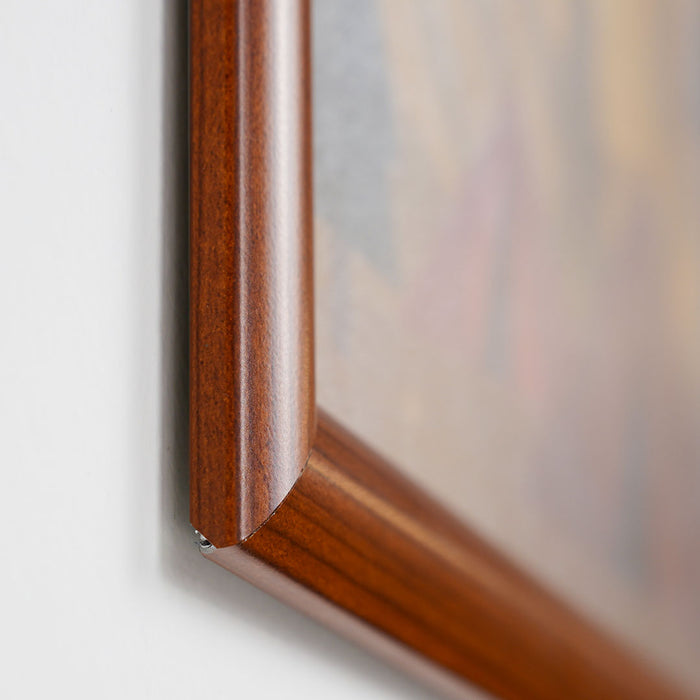 CRPT16/CWOOD - Cornice a scatto finitura legno frame 25mm PVC anti-riflesso - F.to 70x100 cm