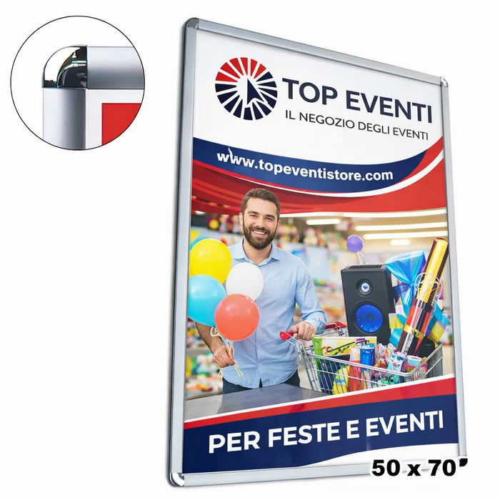 Cadre à clipser profil 50 x 70 angle rond 25mm