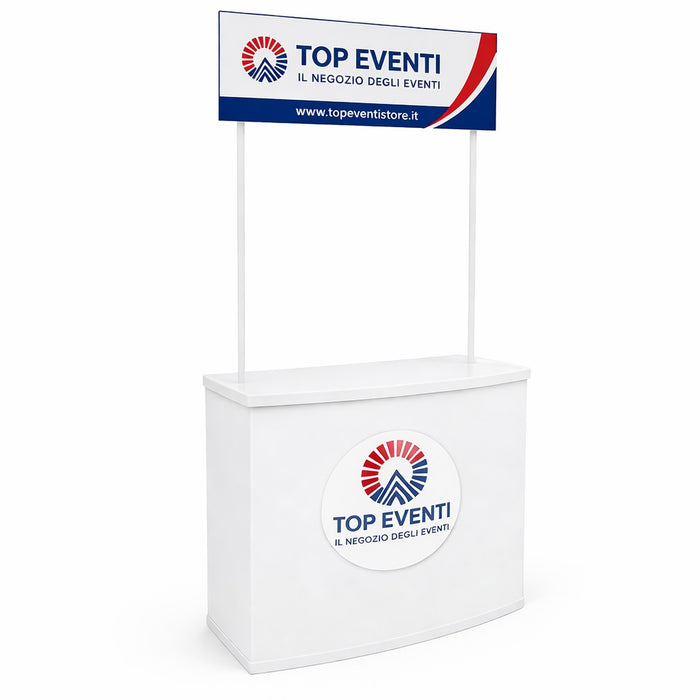 Bureau promotionnel en PVC avec enseigne et sac de transport