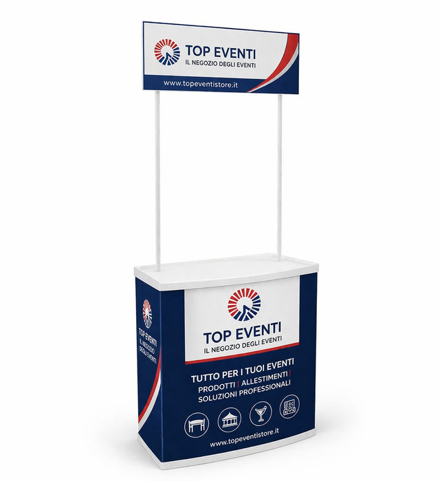 Bureau promotionnel en PVC avec enseigne et sac de transport