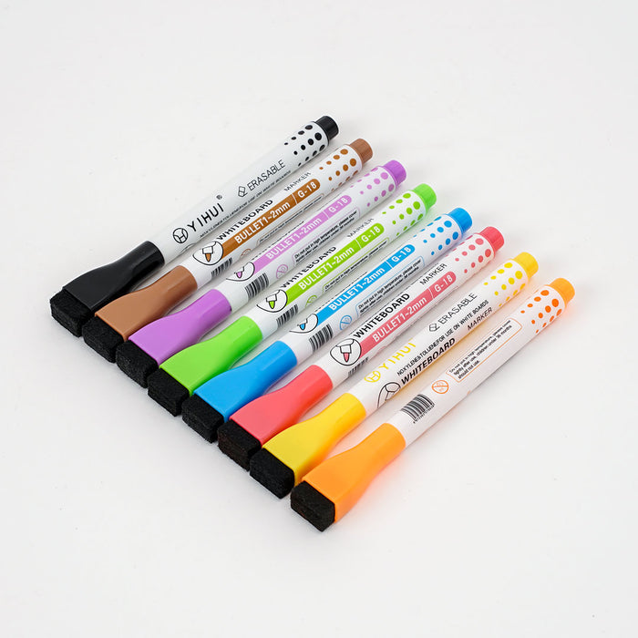 Kit 8 pennarelli magnetici multicolore con cancellino