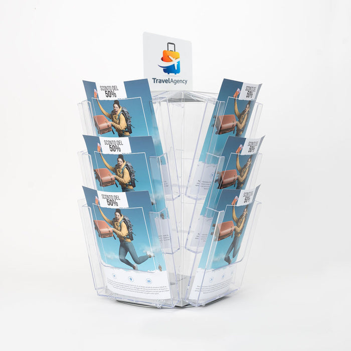 Portadepliant da banco girevole 12 tasche A4