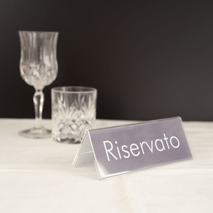 Segnaposto in plexiglass con base a V portanome eventi congressi