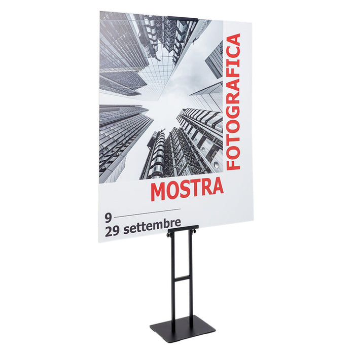 Espositore MODA Nero da terra regolabile Bifacciale
