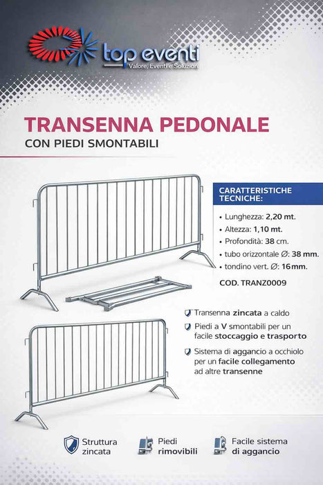 Transenna stradale acciaio 2 metri