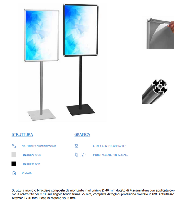 Porta Comunicazioni con Cornice A3 NERA