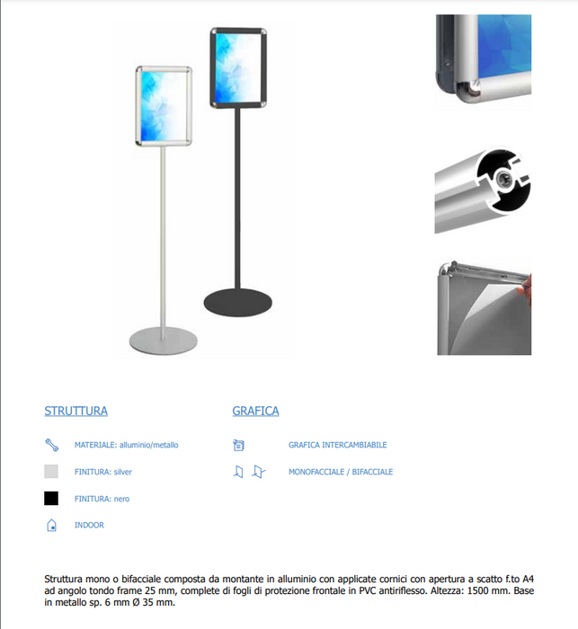 Porta Comunicazioni con Cornice A4 NERA