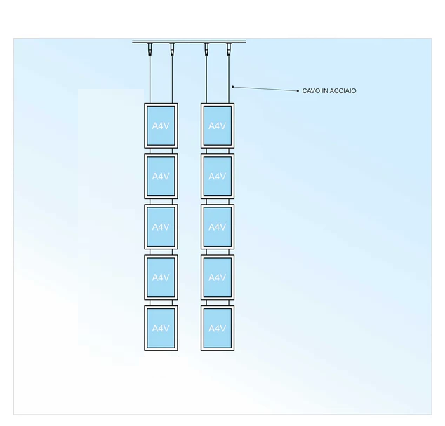 ALL INCLUSIVE Vitrine LED 10 pochettes verticales A4 recto-verso