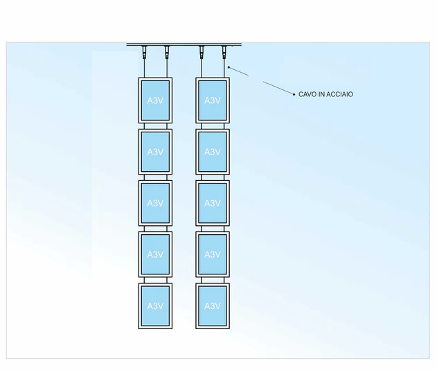 ALL INCLUSIVE Vitrine LED 10 poches verticales A3 recto-verso
