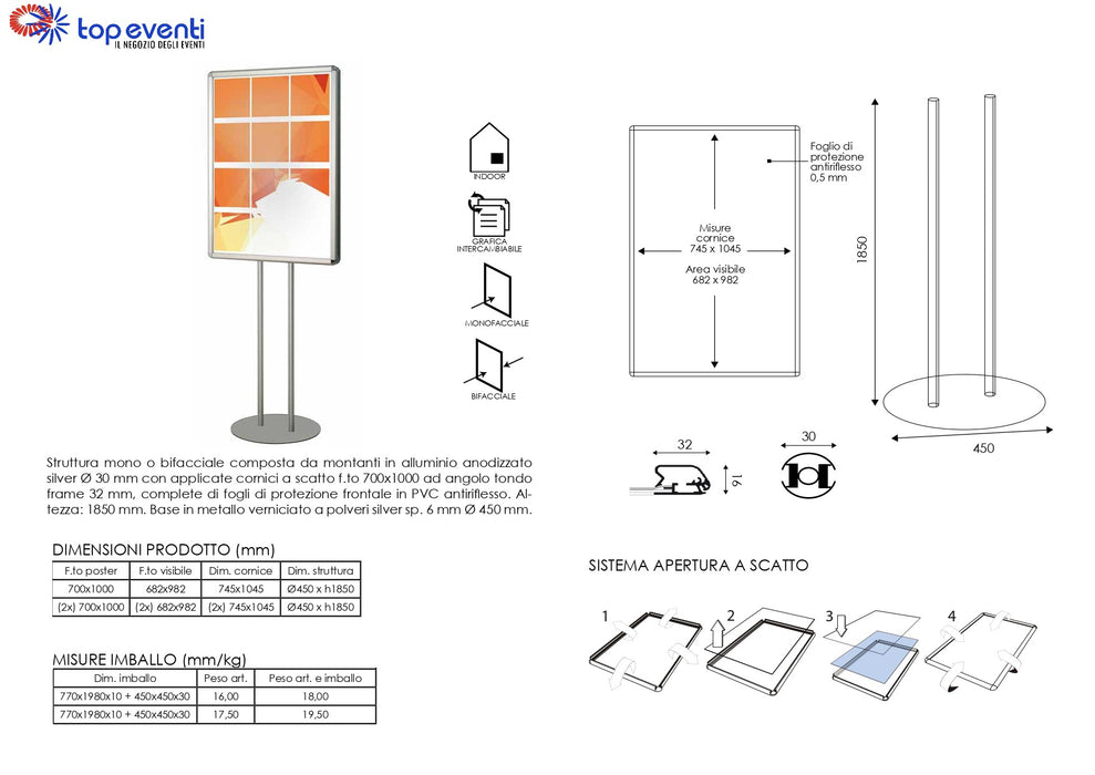 Porta Comunicazioni con cornice 70 x 100 - Top Eventi Store