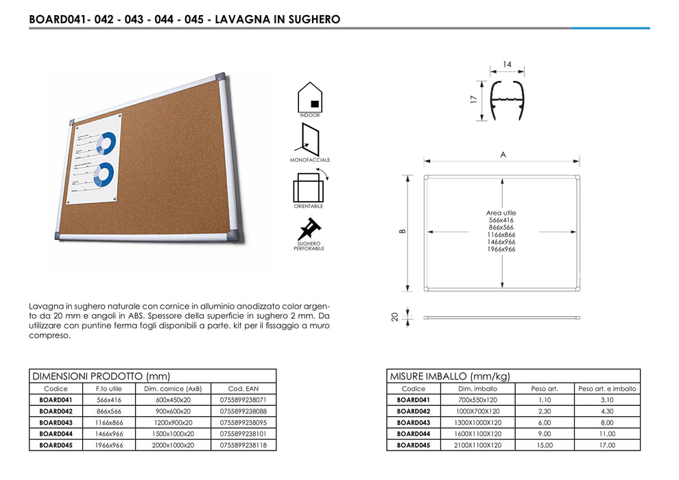 Lavagna in sughero da parete per ufficio 150 x 100 | Top Eventi Store 8