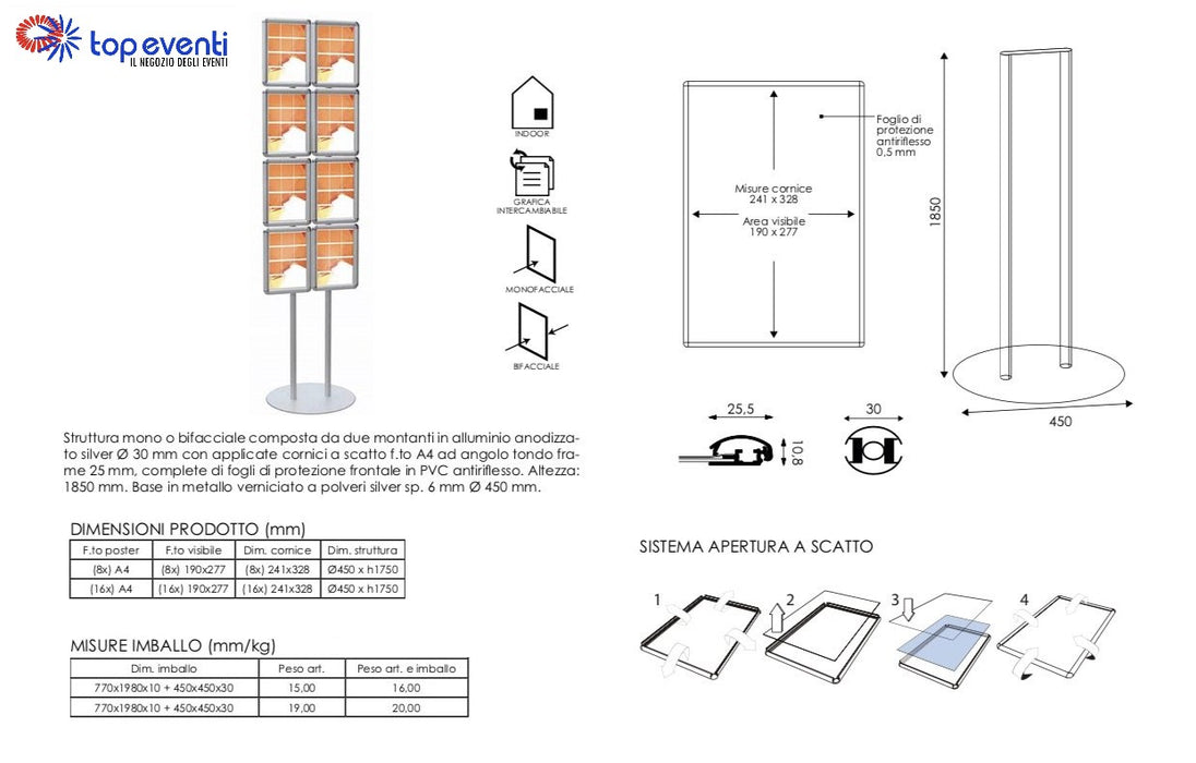 Porta Comunicazioni a cornici Multiple - Top Eventi Store